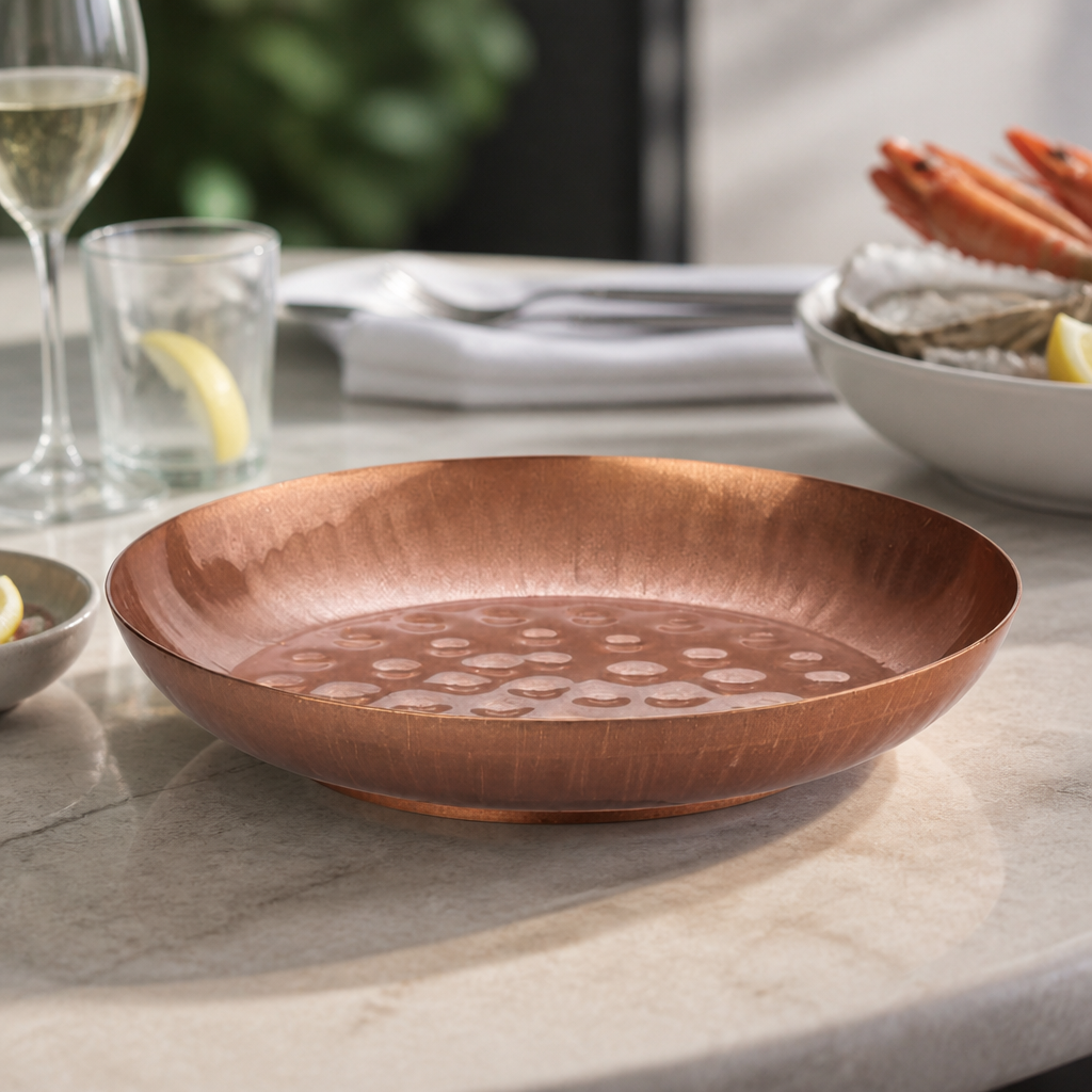 Commercial Seafood Serving Bowl 245mm Vintage Copper Finish