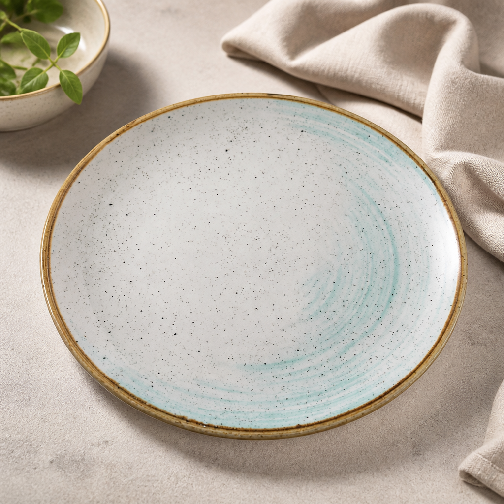 Commercial Coupe Plates Duck Egg 260mm Accents 12 Pack