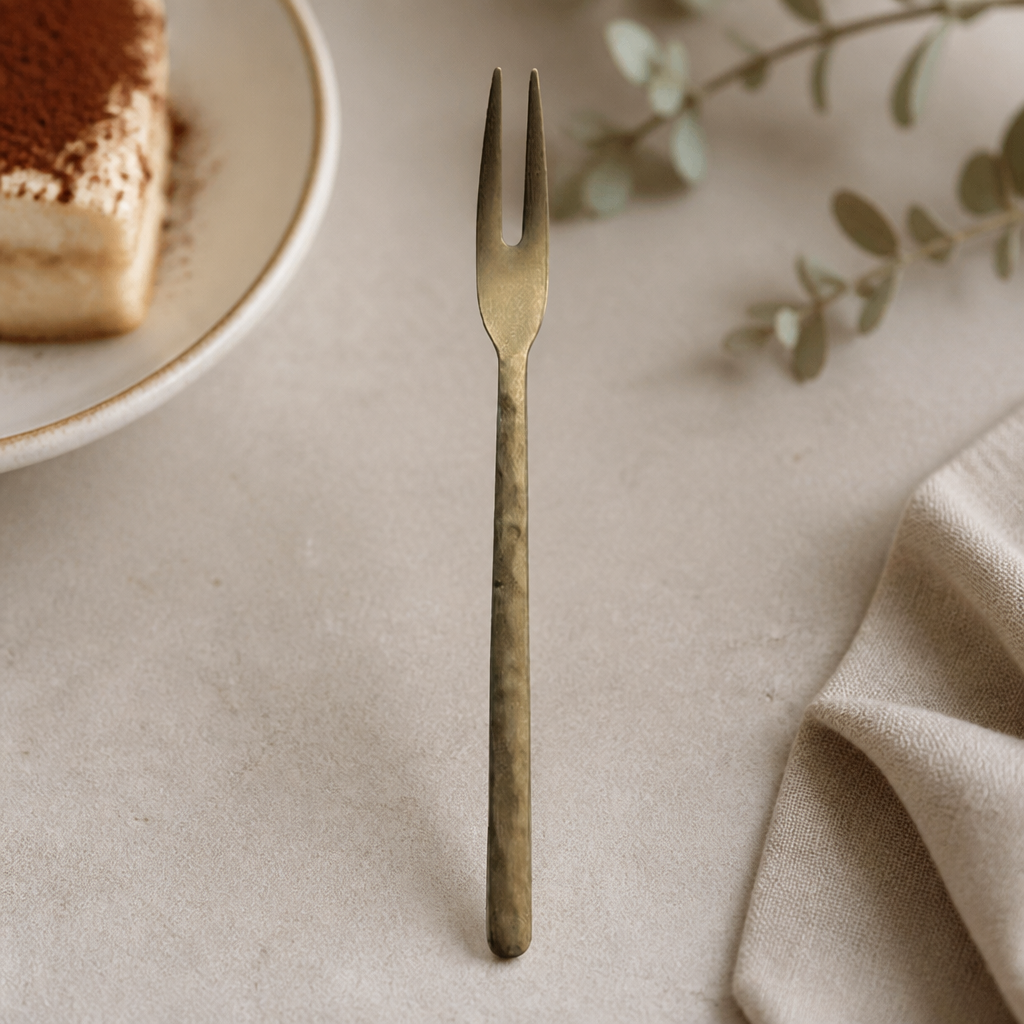 Commercial Vintage Gold Cake Forks 12 Pack Stainless Steel