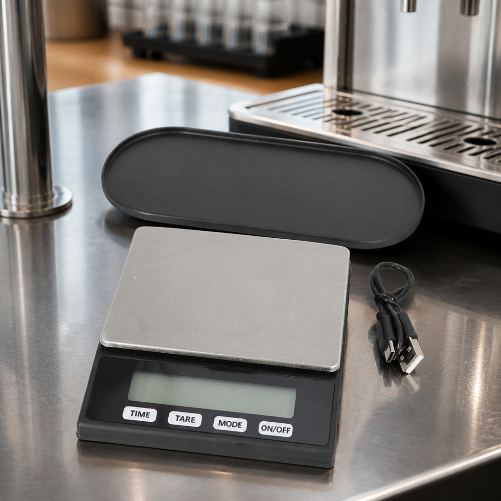 Commercial Coffee Scale with Timer and Rechargeable Battery