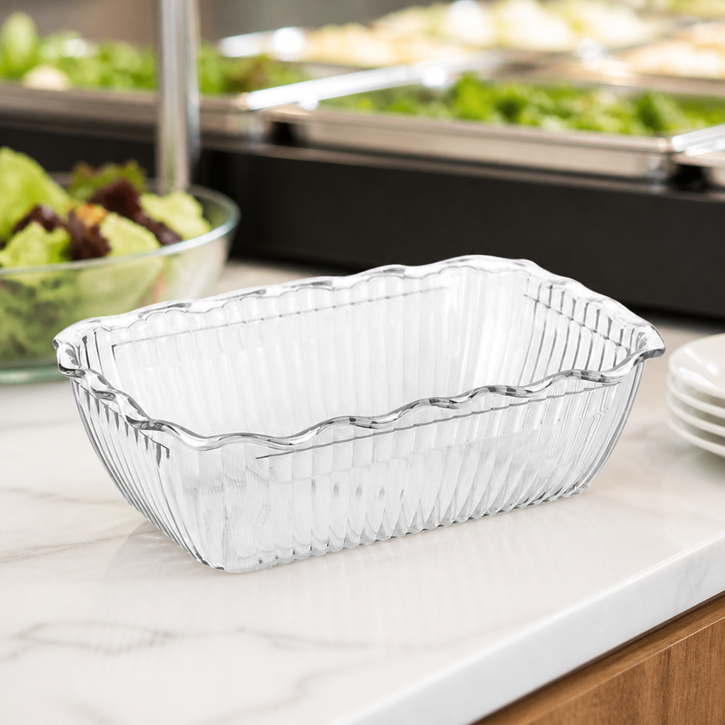 Medium 2L Commercial Salad Crock - Clear SAN Plastic