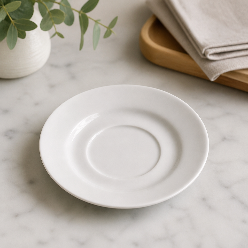Commercial Porcelain Saucers 156mm - 6 Pack for Dining