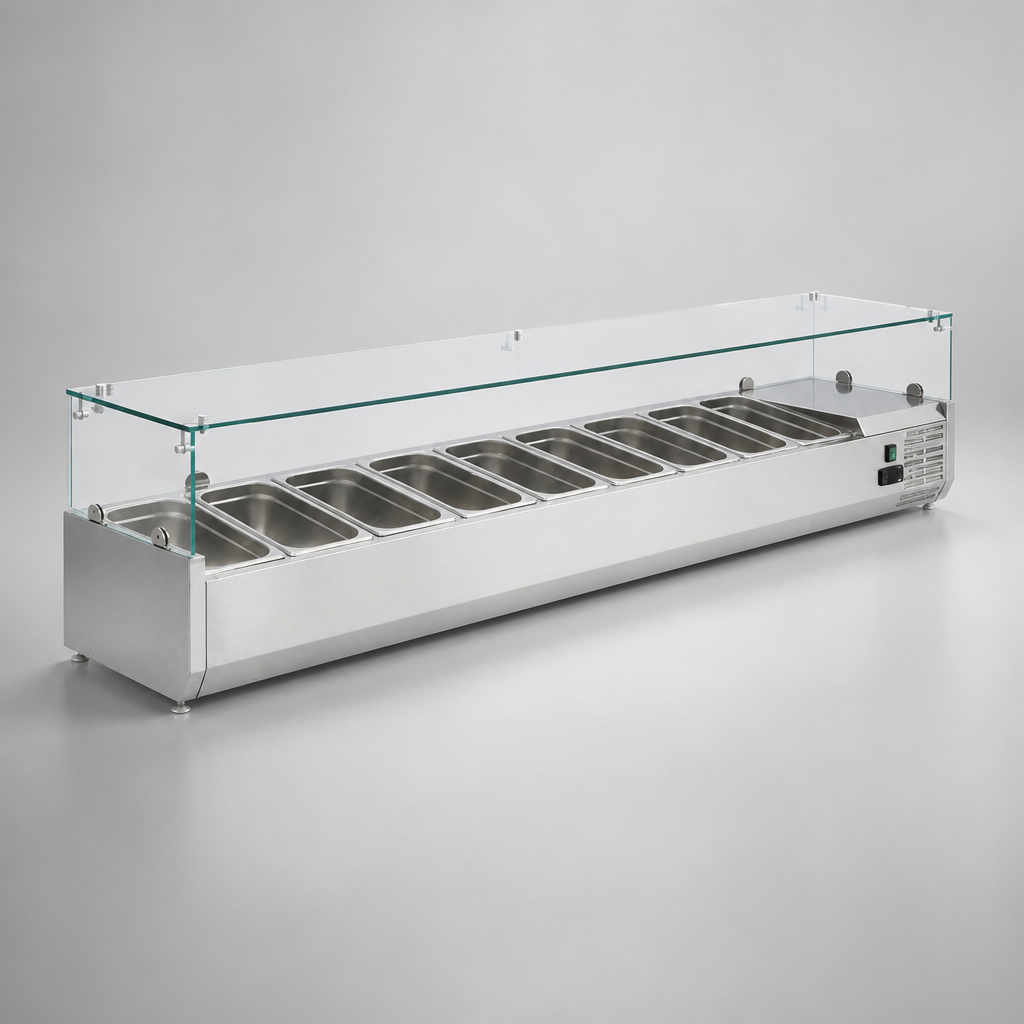 Commercial Countertop Prep Fridge 9x 1/3GN Capacity
