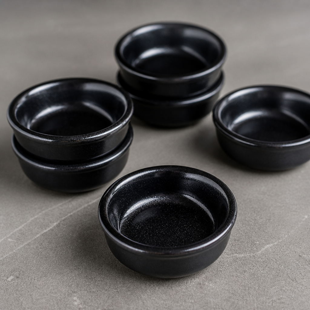 Commercial Black Stoneware Ramekins 40ml 6 Pack