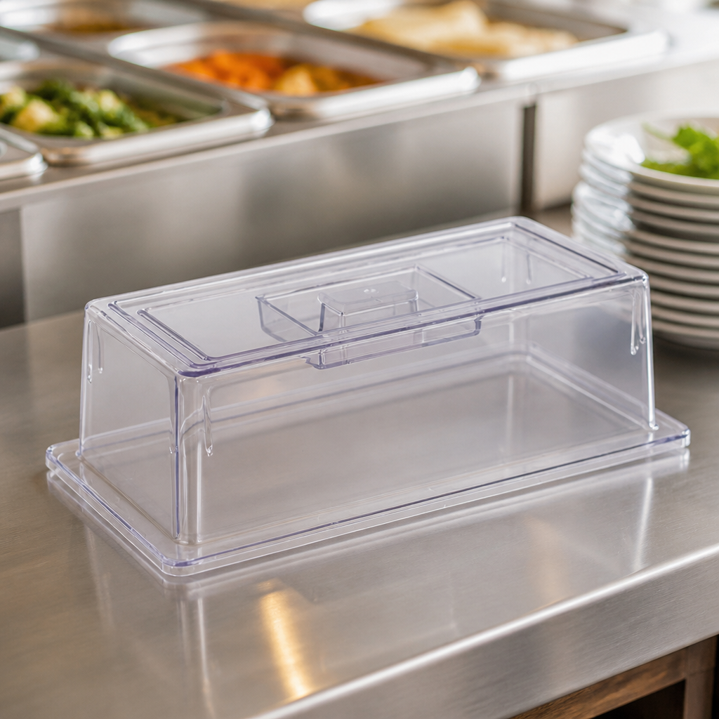 Commercial Polycarbonate Gastronorm Lid 1/3 Size 105mm High