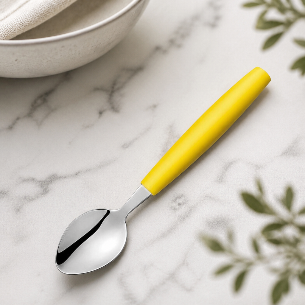 Commercial Medium Teaspoons Yellow 12 Pack 165mm Length