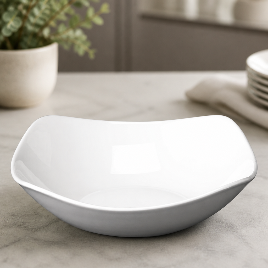 Commercial X Squared Bowls 235mm Plain Whiteware 12 Pack