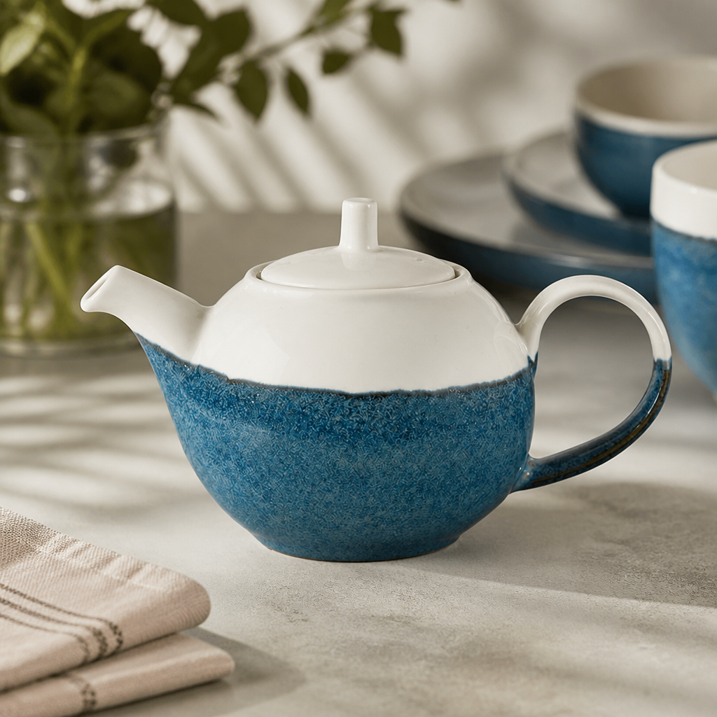 Commercial Teapot 430ml Sapphire Blue Monochrome 4 Pack
