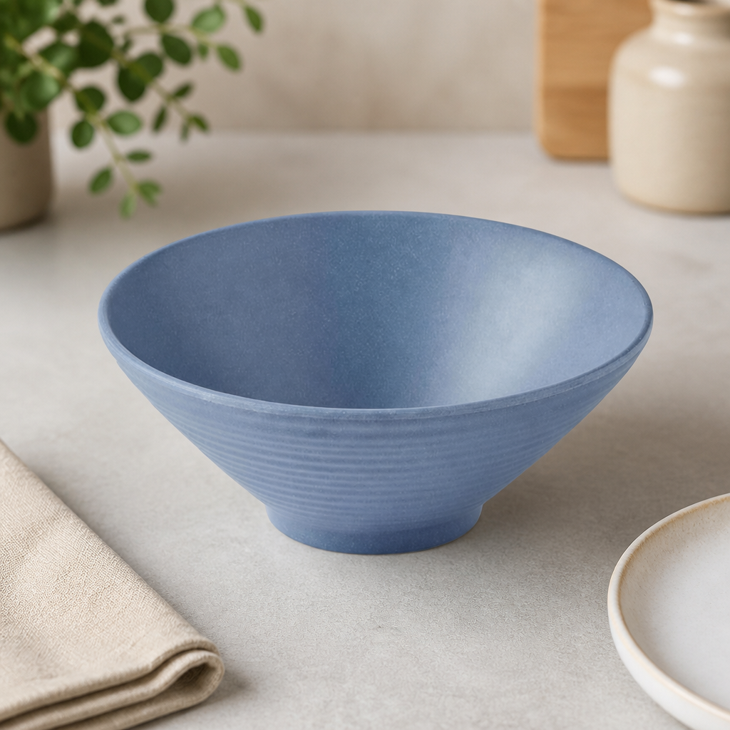 Commercial Melamine Small Rippled Bowl Oslo Blue 200mm 1.24L