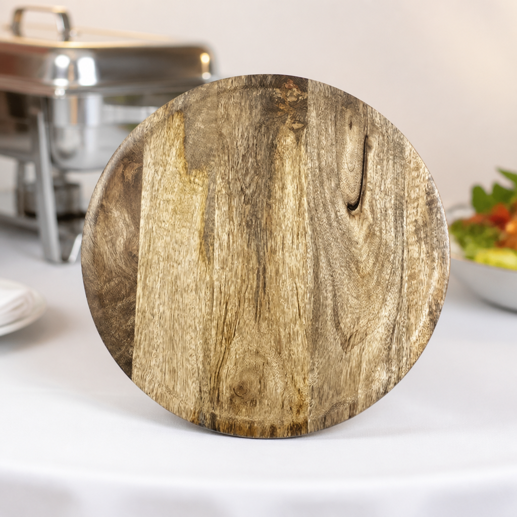 Commercial Revolving Cake Stand 330mm Mango Wood Display