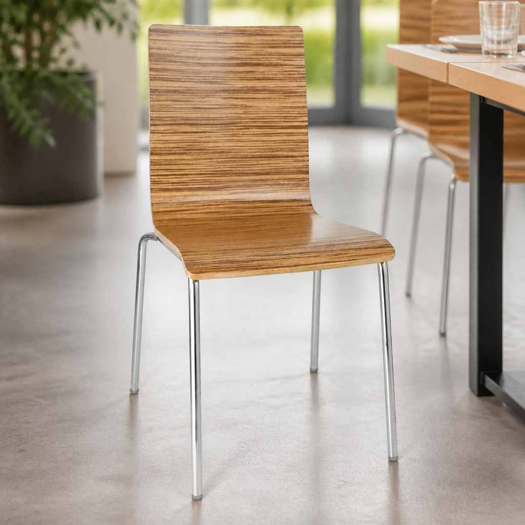 Commercial Seating Side Chairs Pack of Four Zebrano