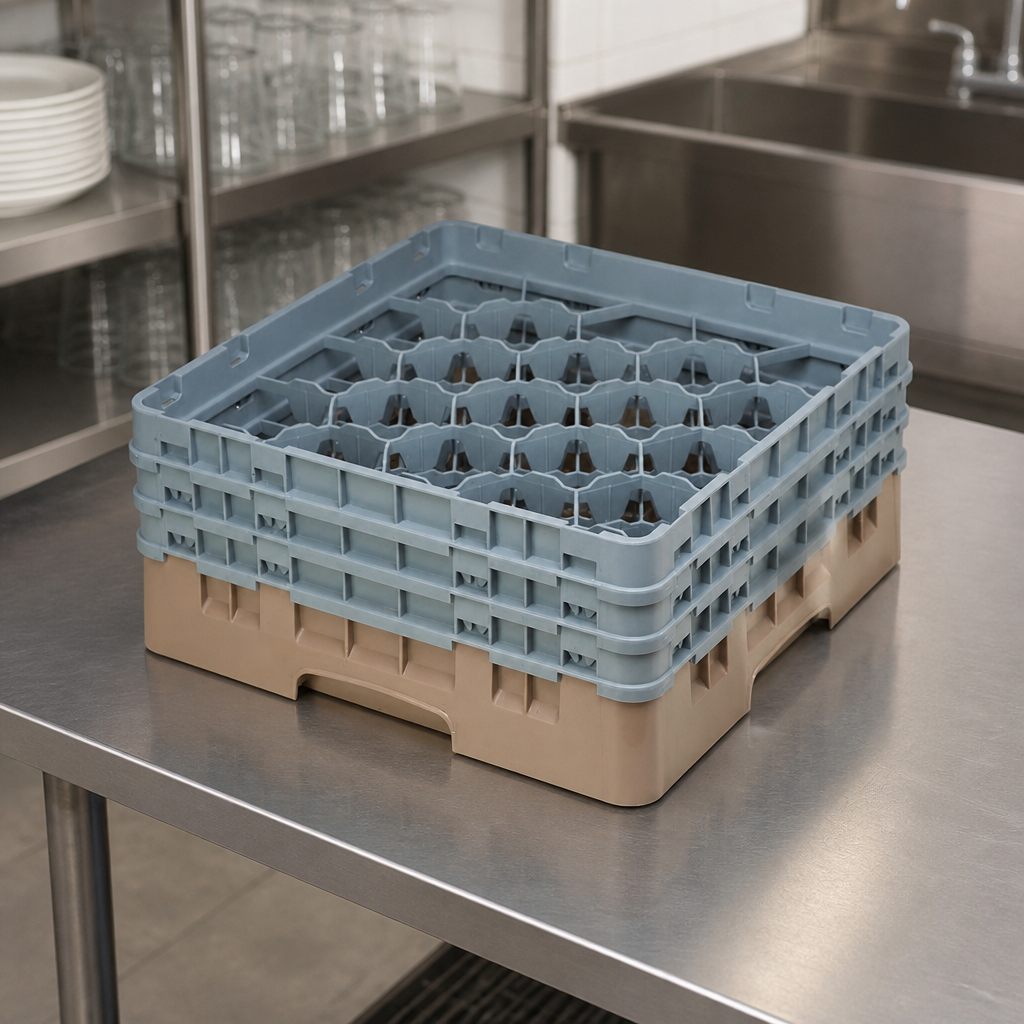 Commercial Glass Rack 20 Compartments Max Height 174mm