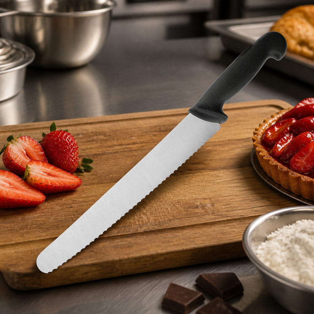 25.4cm Commercial Serrated Pastry Knife with Soft Grip Handle