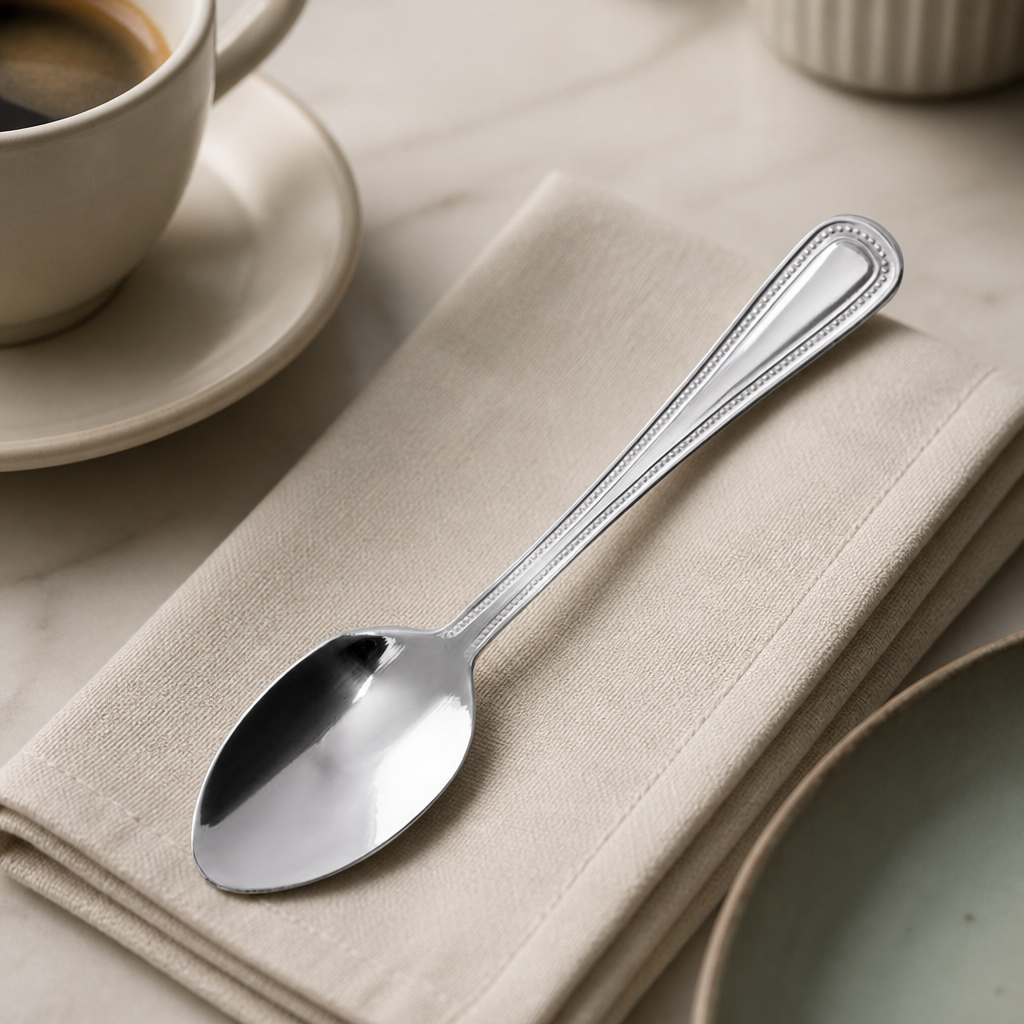 Commercial Bead Coffee Spoons 12 Pack 120mm Stainless Steel