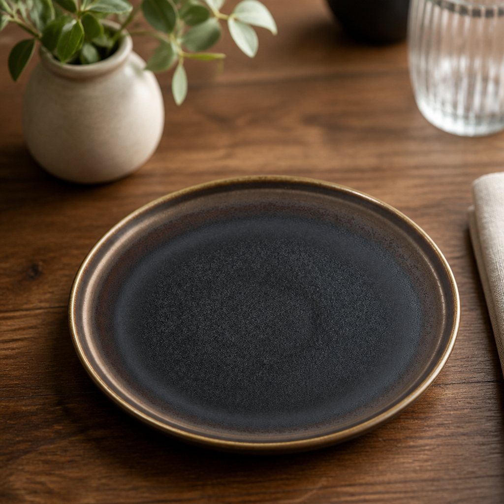 Commercial Ochre Flat Plates 260mm - 6 Pack Stoneware
