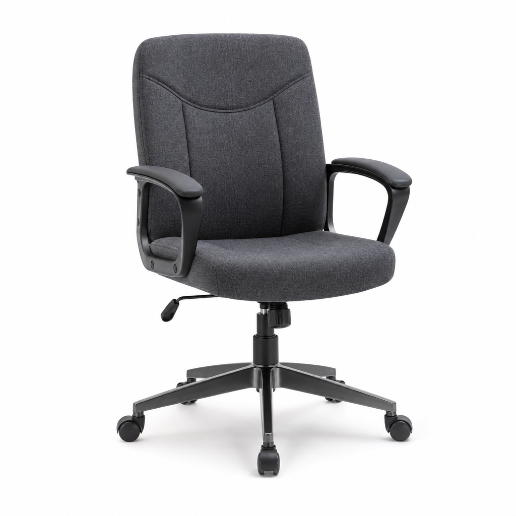 Fabric Office Chair with Armrests and Castors