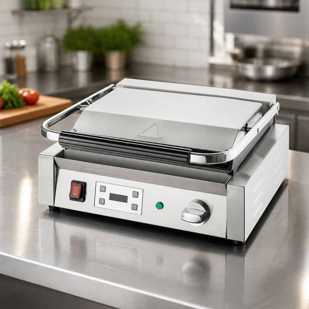 Extra Large Commercial Ribbed Plate Contact Grill 2.5kW