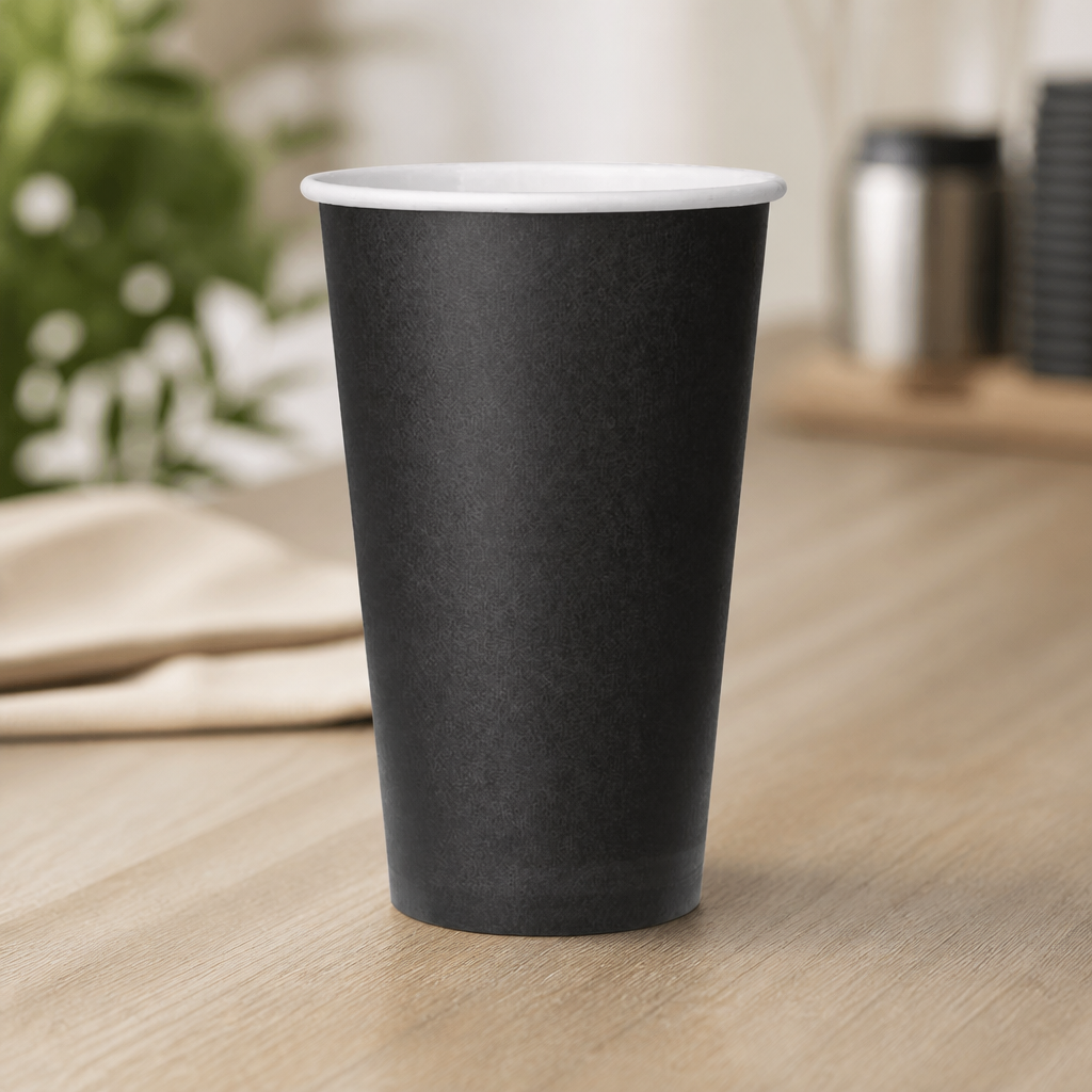 Disposable Coffee Cups 455ml Single Wall Black 1000 Pack