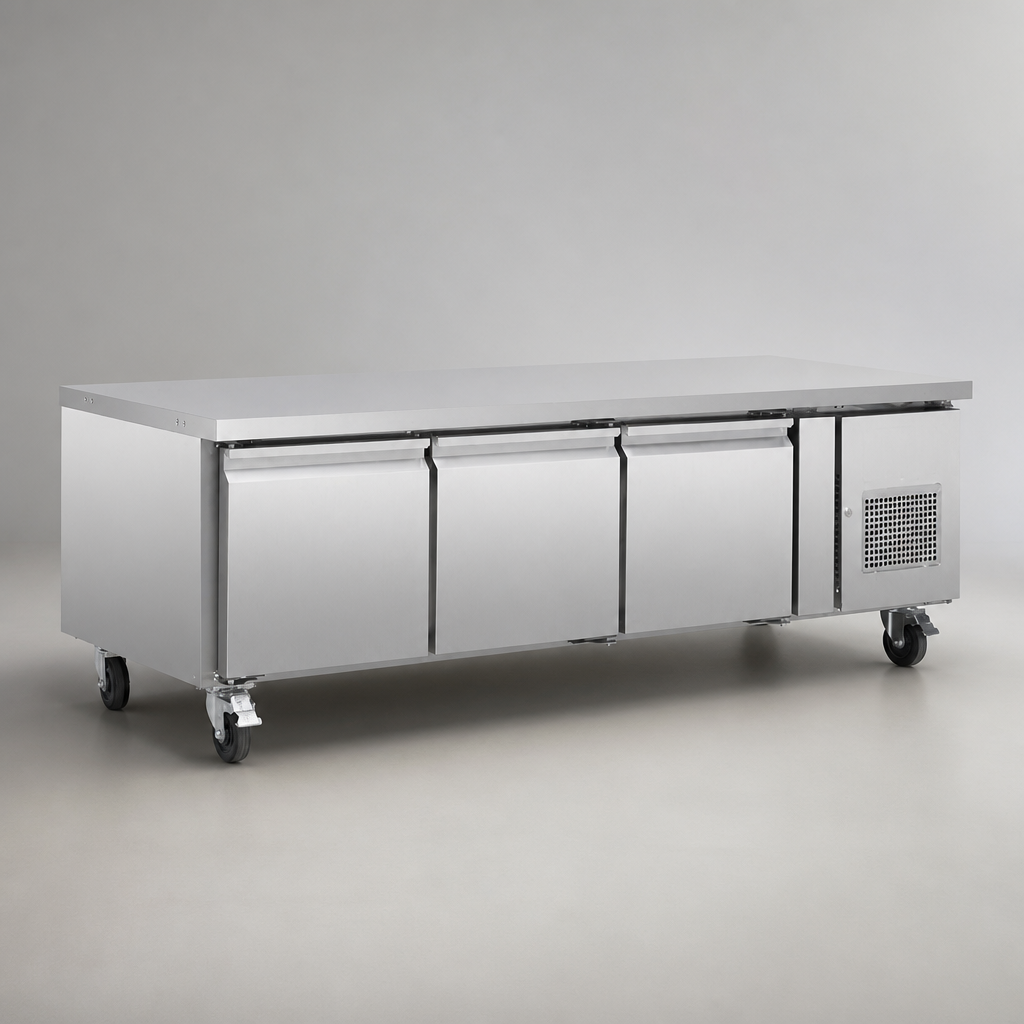 Commercial Triple Door Chef Base Counter Fridge 600L Capacity