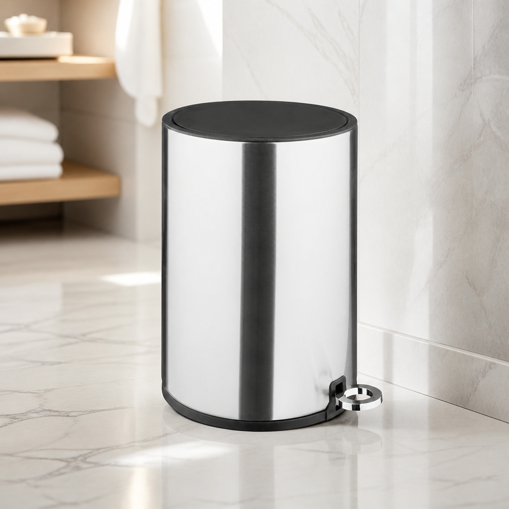Commercial Soft Close Pedal Bin 6Ltr Brushed Steel Finish
