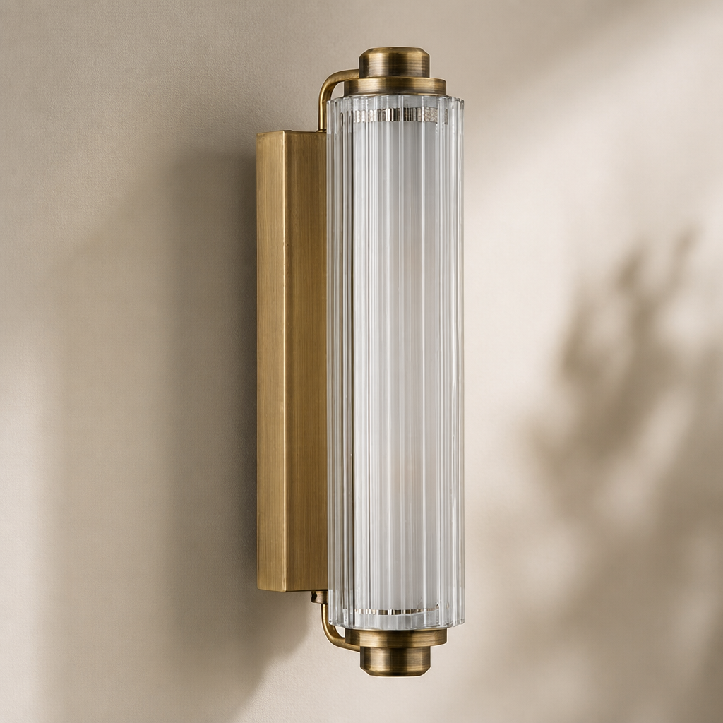Double Indoor Wall Light Brass Finish with Twin Sockets