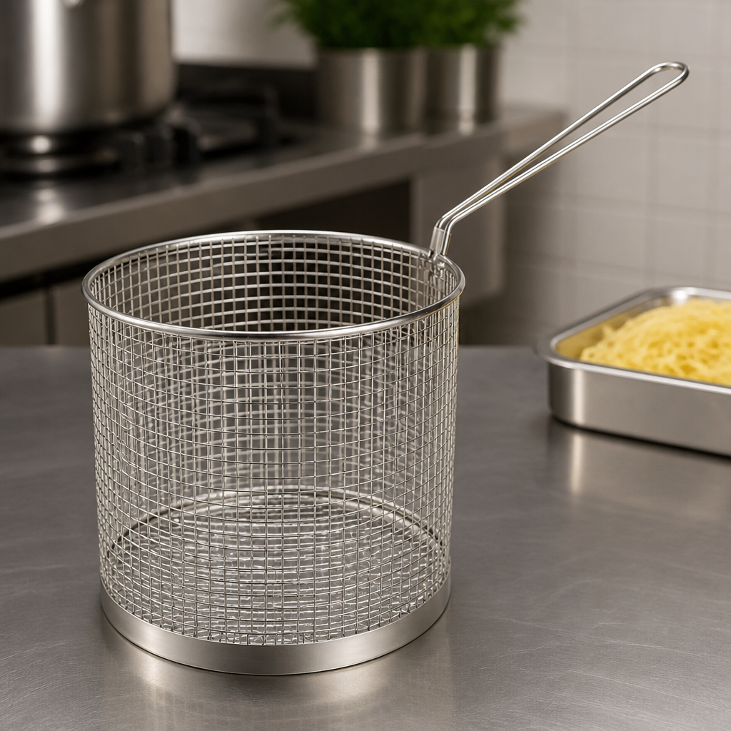 Commercial Stainless Steel Spaghetti Basket 18cm Durable Utensil