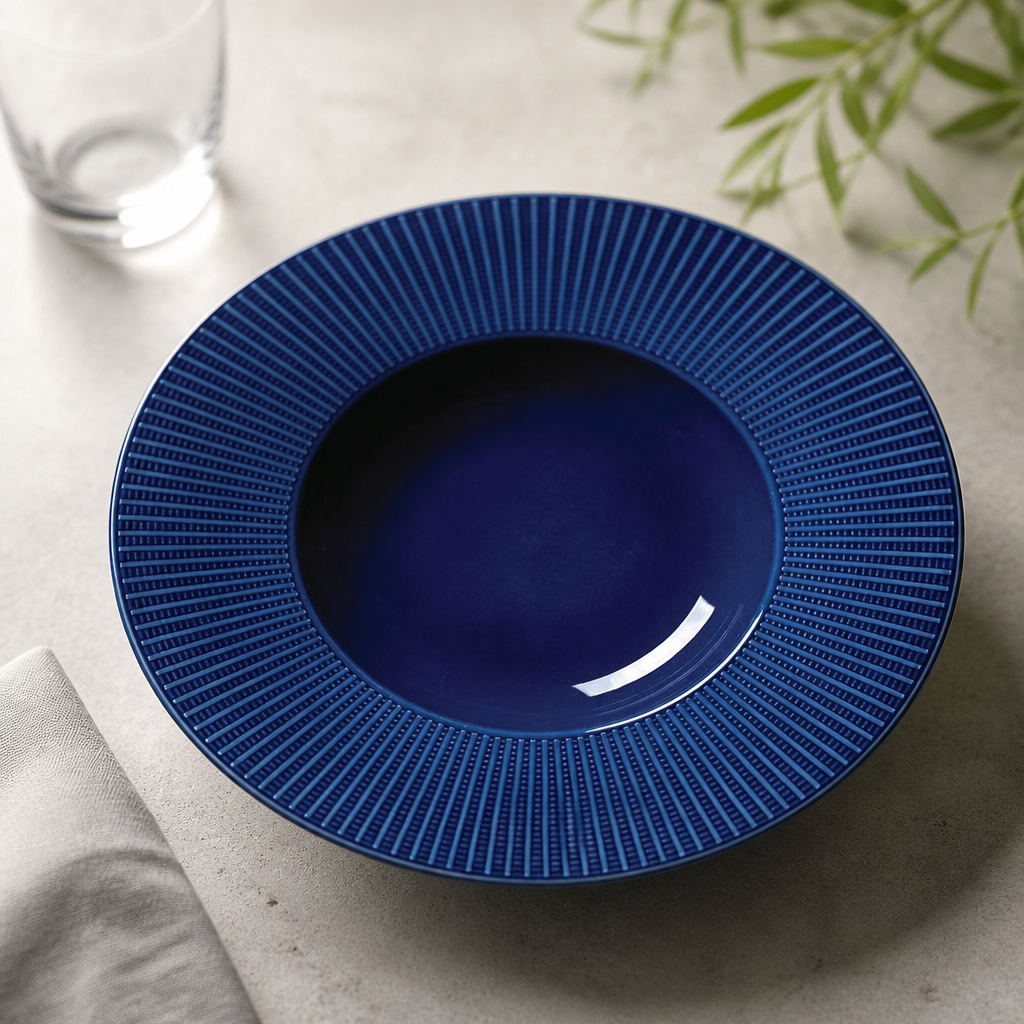 Commercial Deep Rimmed Bowls 285mm Gourmet Blue 6 Pack