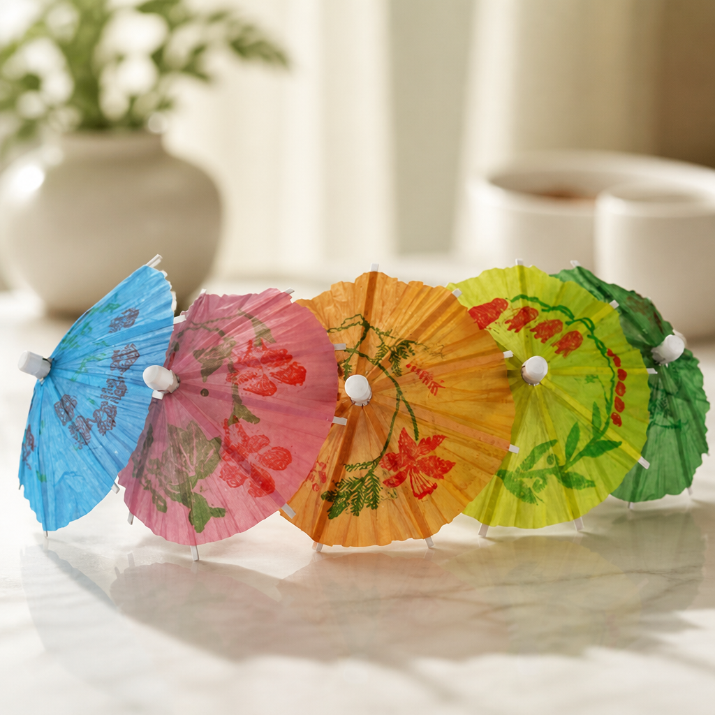 Commercial Paper Parasols 144 Pack for Drinks and Desserts