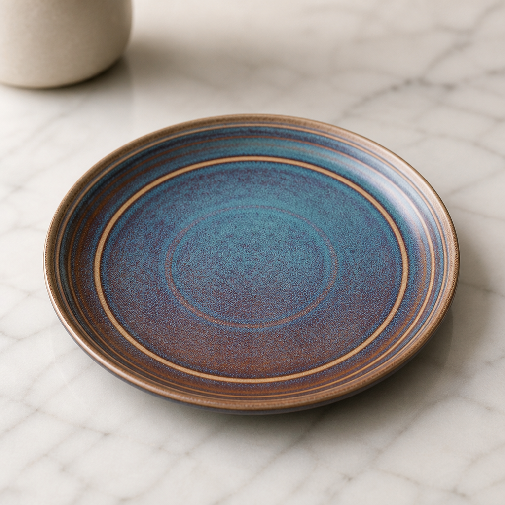 Commercial Iridescent Flat Round Starter Plates 220mm - 6 Pack