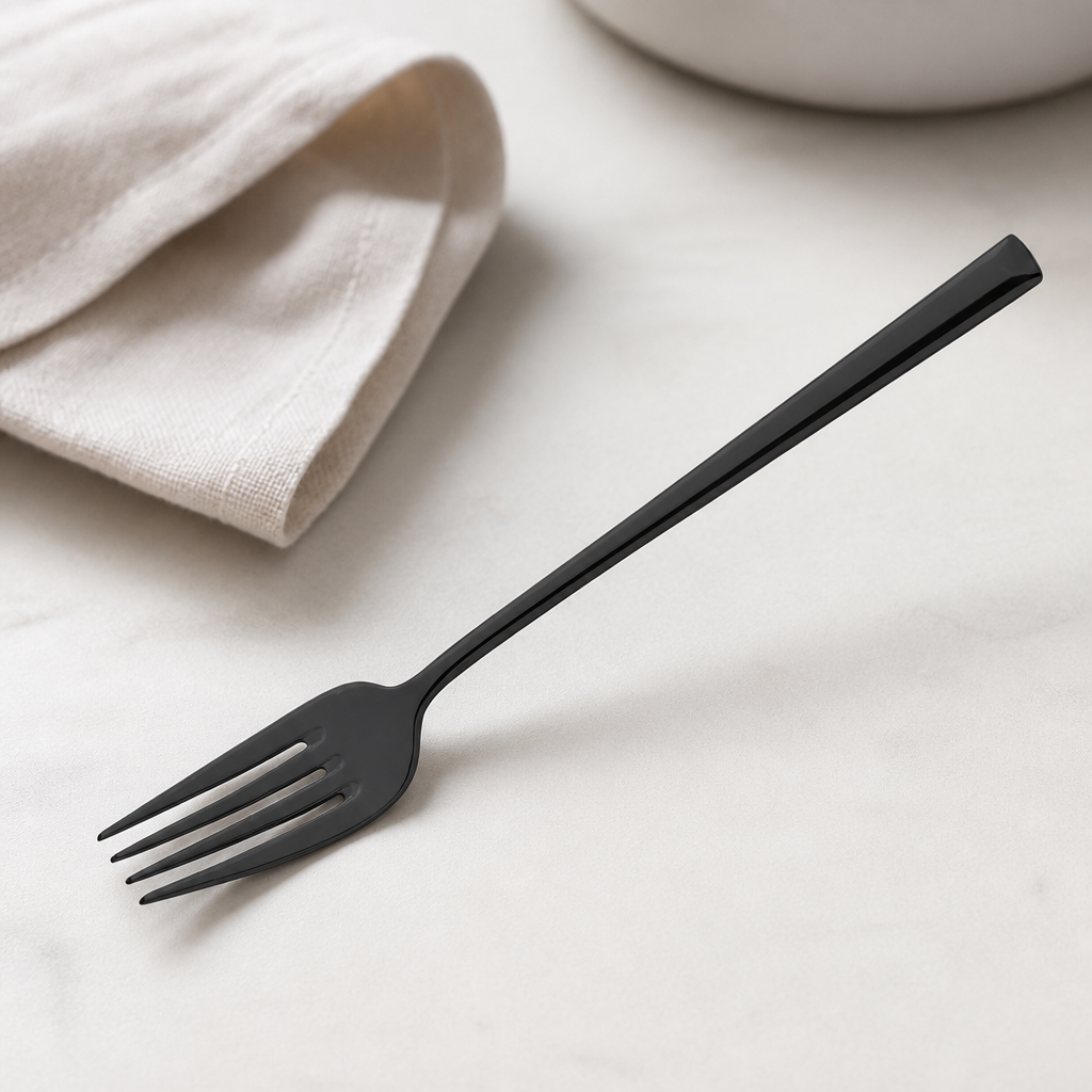Commercial Black Table Forks 12 Pack 18/10 Stainless Steel