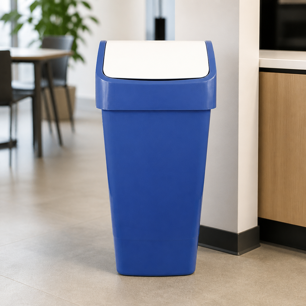 Commercial Swing Top Waste Bin 50L Blue Colour-Coded Solution