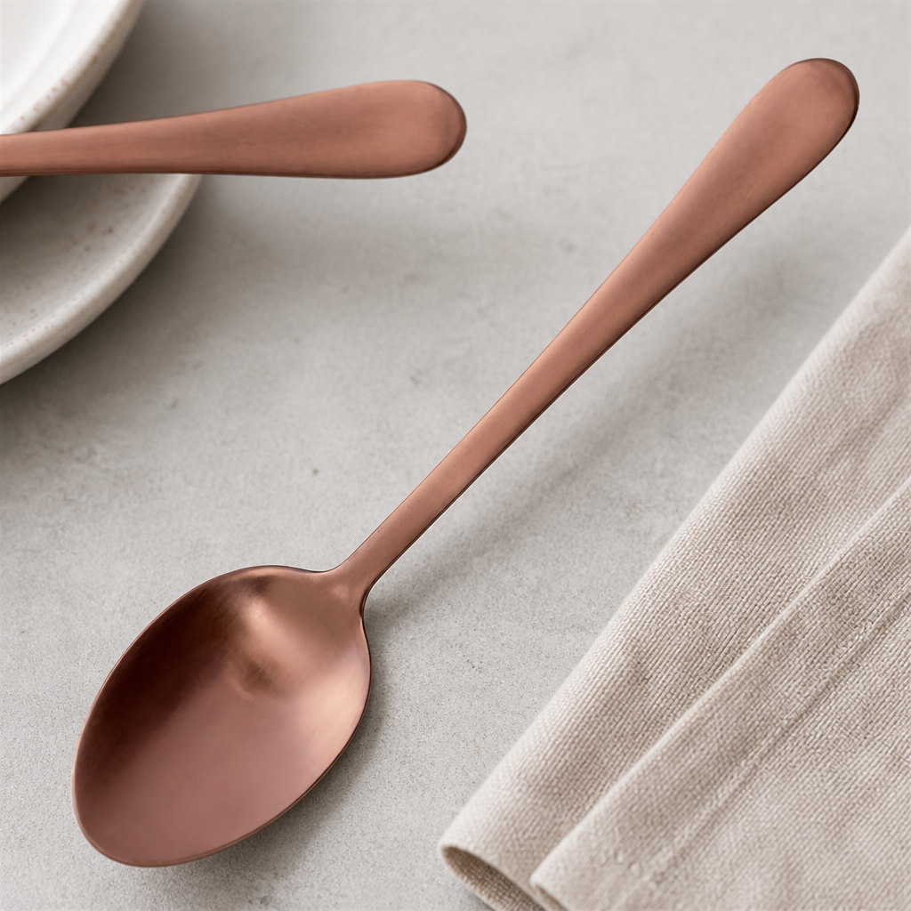 Commercial Matt Copper Dessert Spoons 12 Pack 182mm