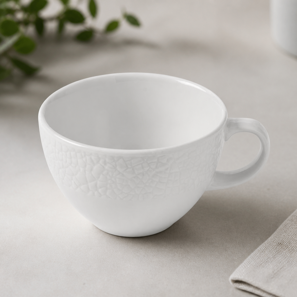 Commercial Teacups 340ml Super Vitrified Ceramic 12 Pack