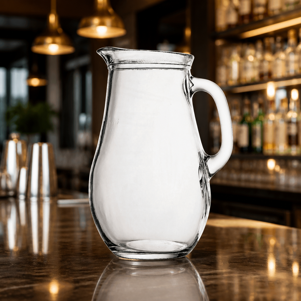 Commercial Glass Jugs 1.8Ltr - Durable Bistro Pitchers 6 Pack