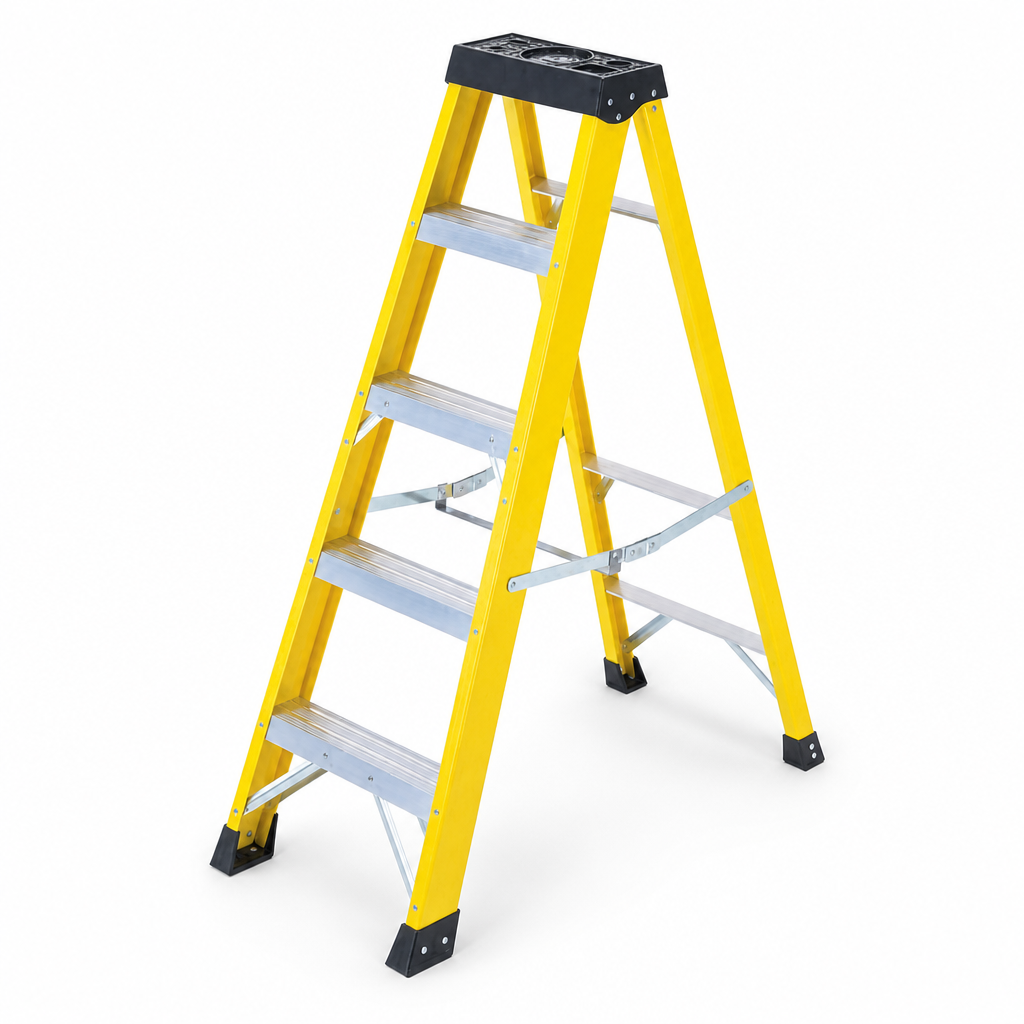 Fibreglass Electricians Step Ladder with 4 to 10 Treads
