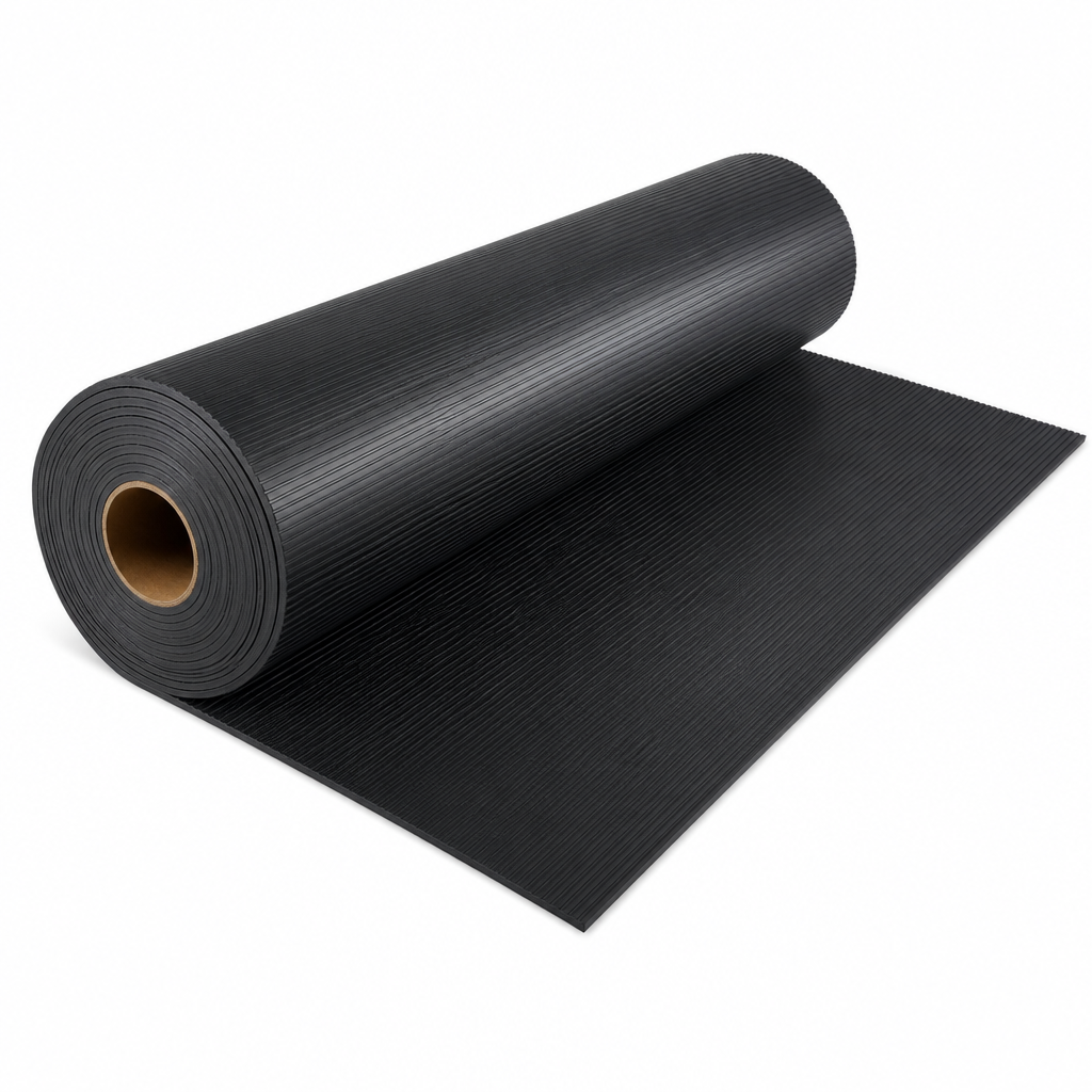 Fine Rib Rubber Anti-Slip Safety Matting Roll 1220mm Wide