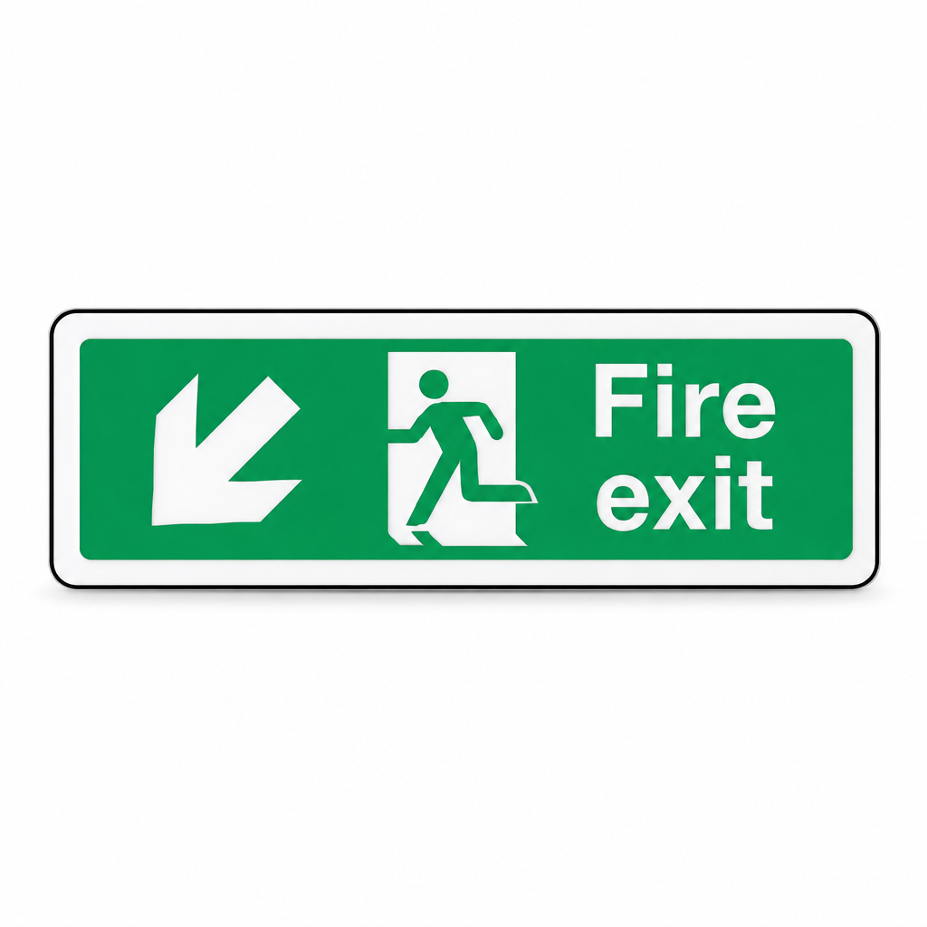 Fire Exit Arrow Up Left Emergency Safety Sign