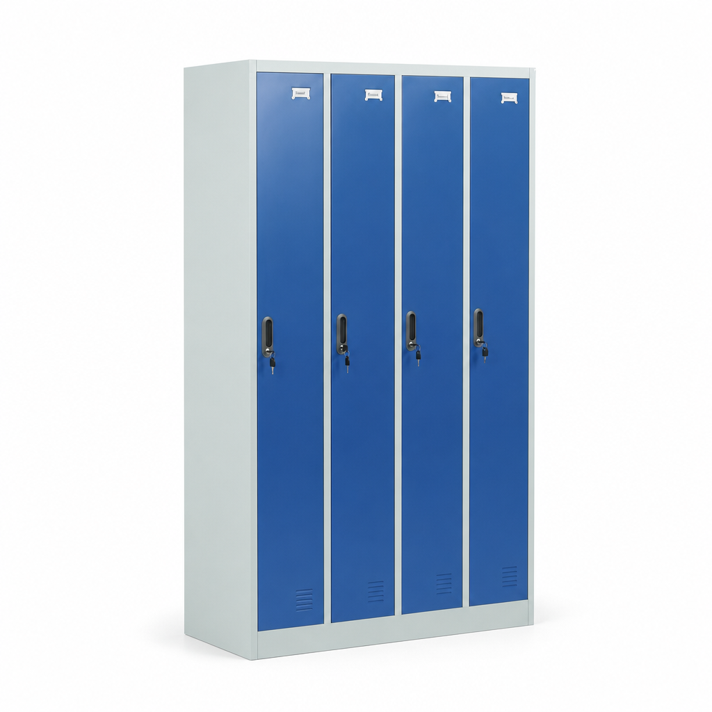 Four Door Clean and Dirty Steel Wardrobe Locker Bank