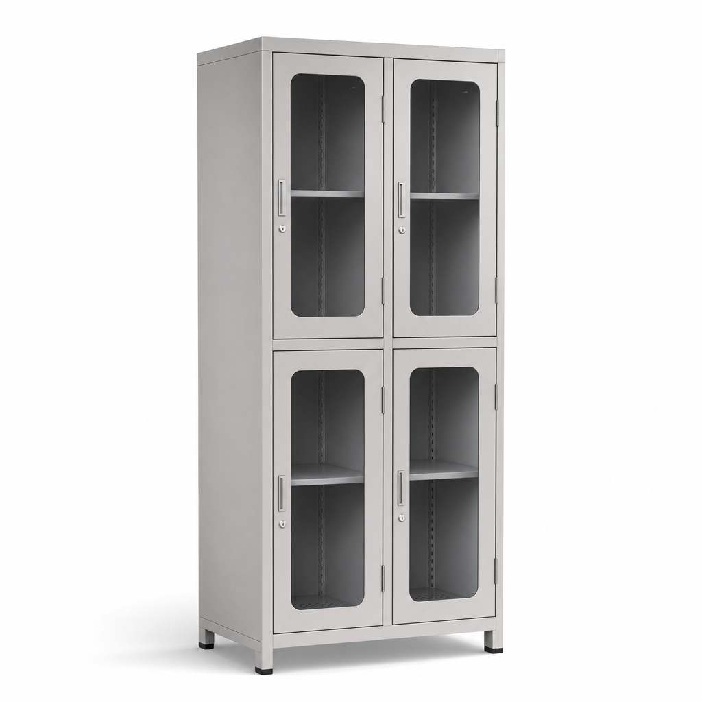Four Door Locker with Clear View Doors, 500mm Deep