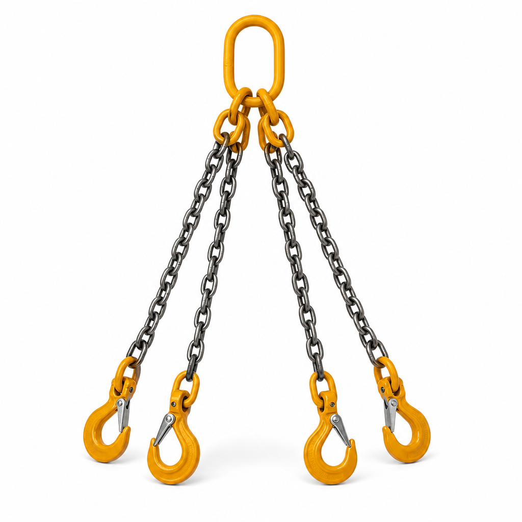 Four Leg Chain Lifting Slings with Safety Hooks 2360kg Load