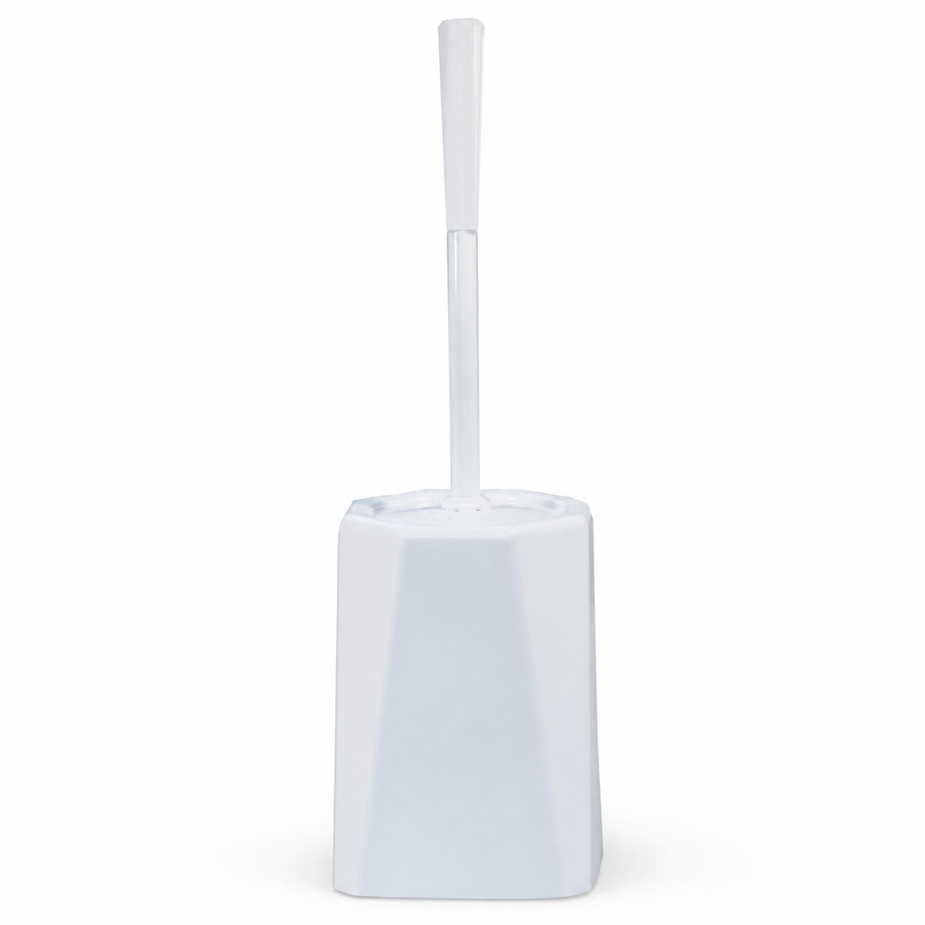 Fully Enclosed Plastic Toilet Brush and Holder