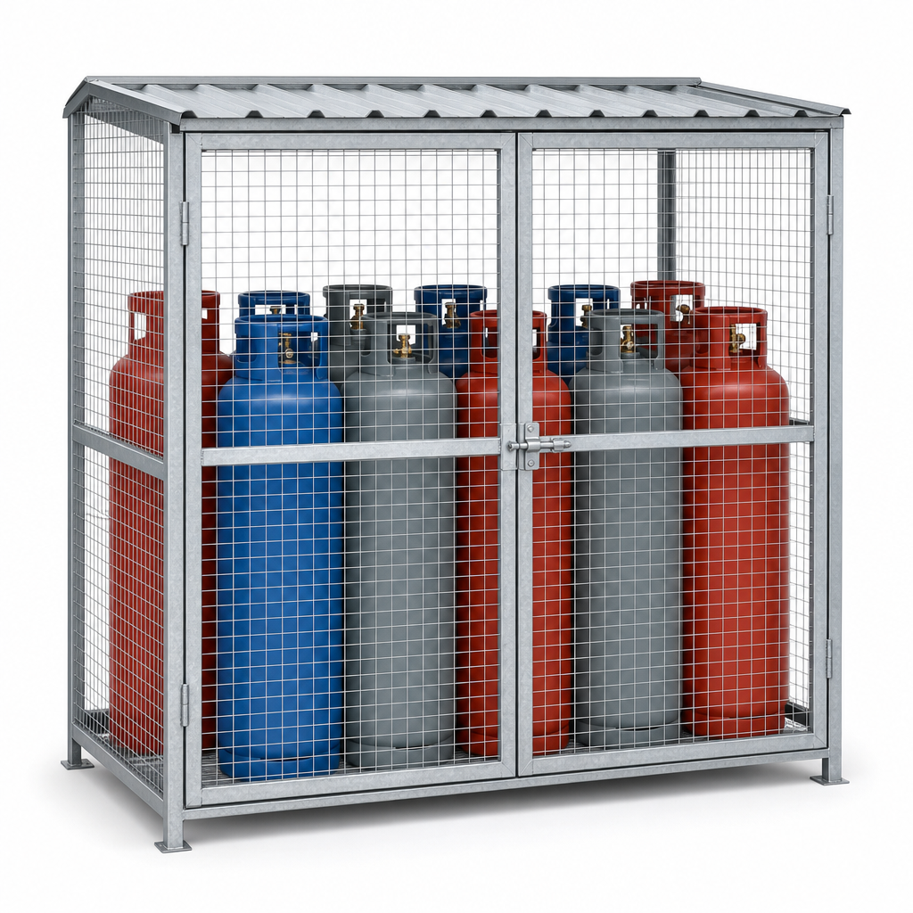 Galvanised Gas Cylinder Storage Cage for 9 to 12 Cylinders