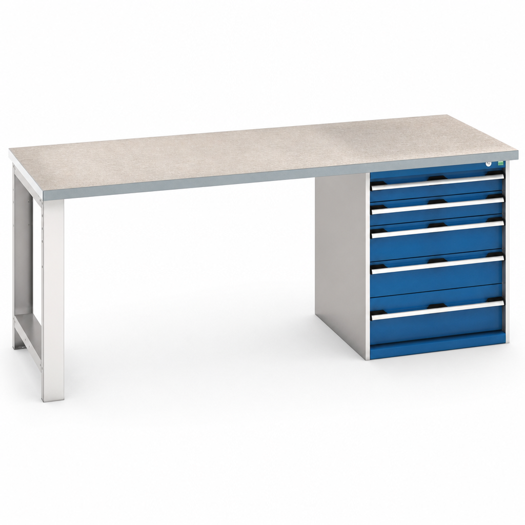 Heavy Duty 6-Drawer Lino-Topped Workbench 840x2000x900mm
