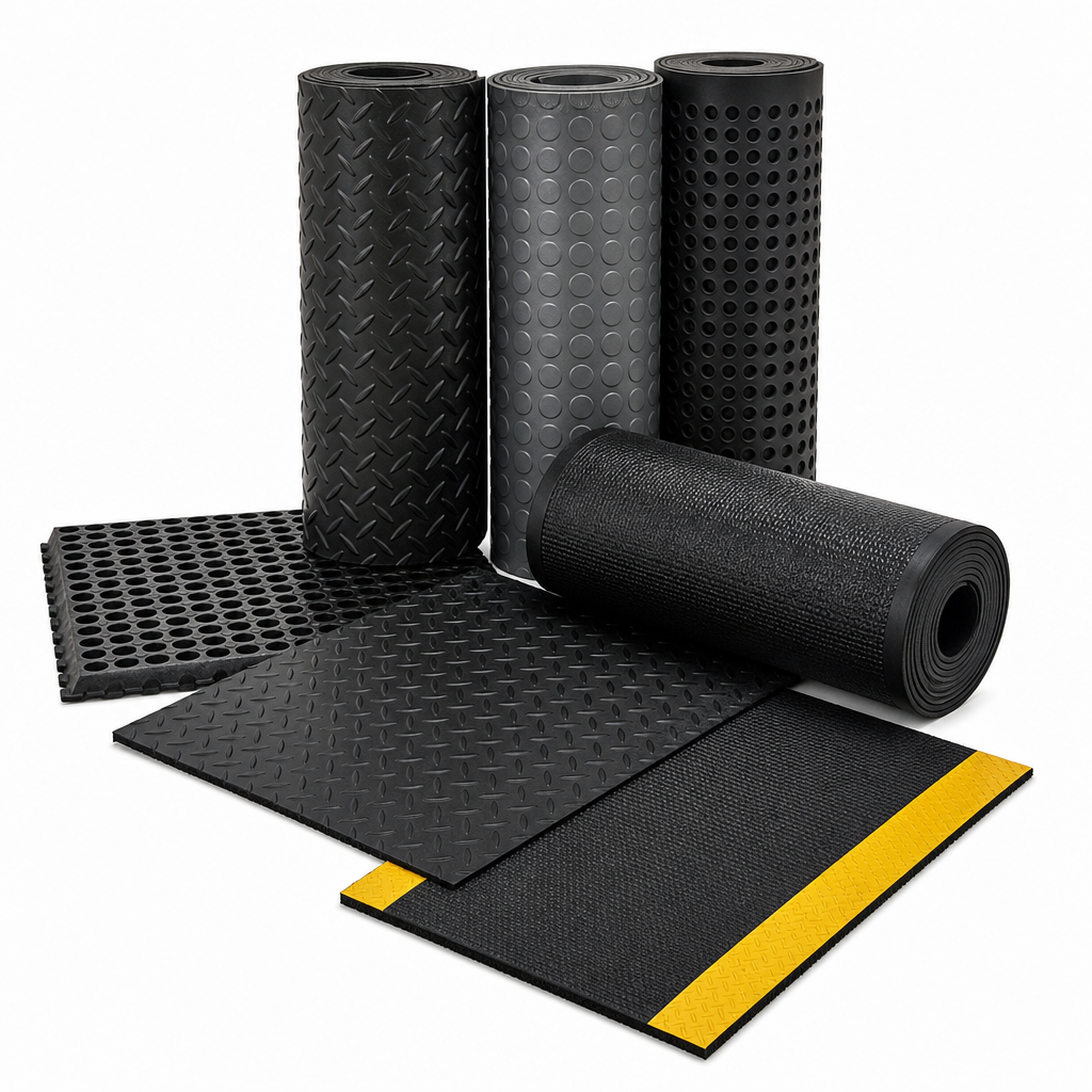 Heavy Duty Anti-Slip Safety Mats and Rolls