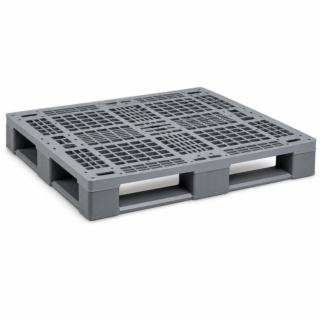 Heavy Duty Grey Plastic Pallet with 1000kg Dynamic Load Capacity