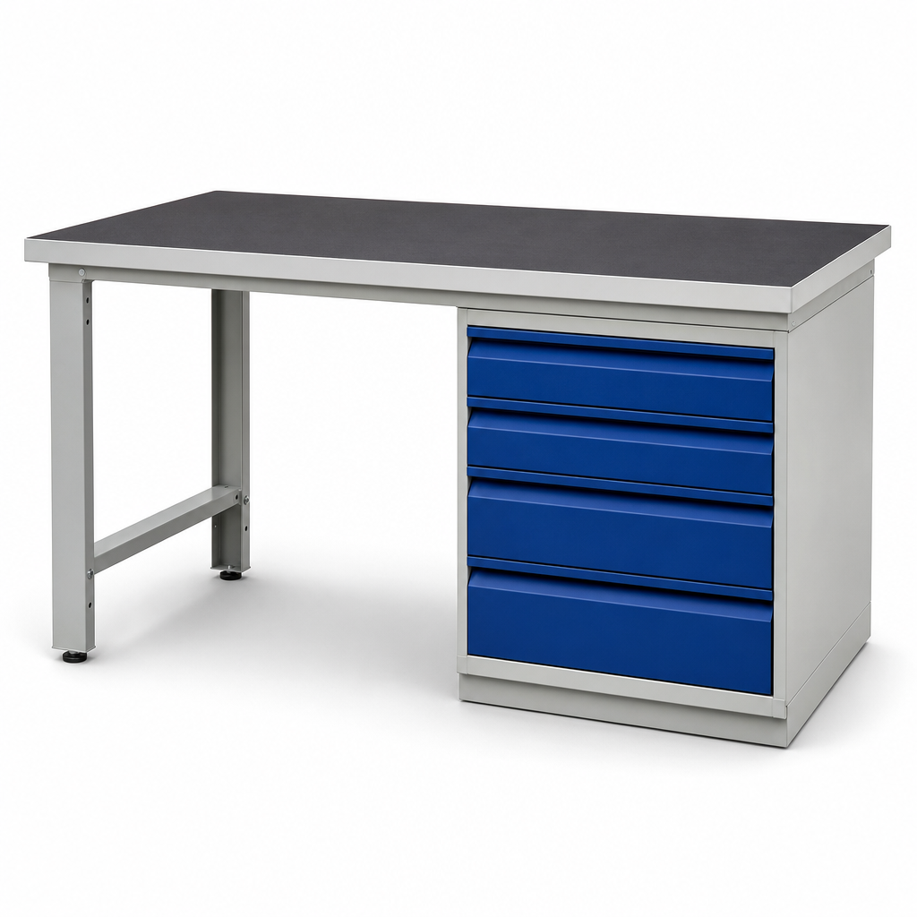 Heavy Duty Lino-Topped Workbench with Drawer Storage 840x1500x750mm