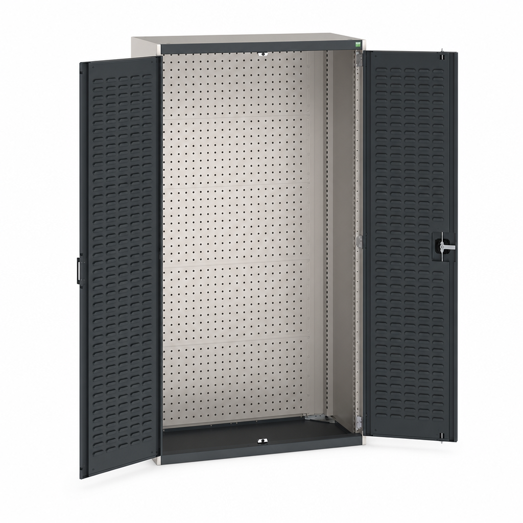 Heavy Duty Louvre Door Tool Cupboard with Perforated Back Panel 2000x1050mm