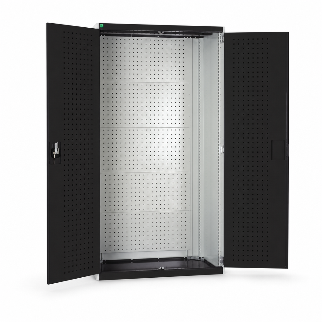 Heavy Duty Perforated Lined Metal Tool Cupboard 2000 x 1050mm