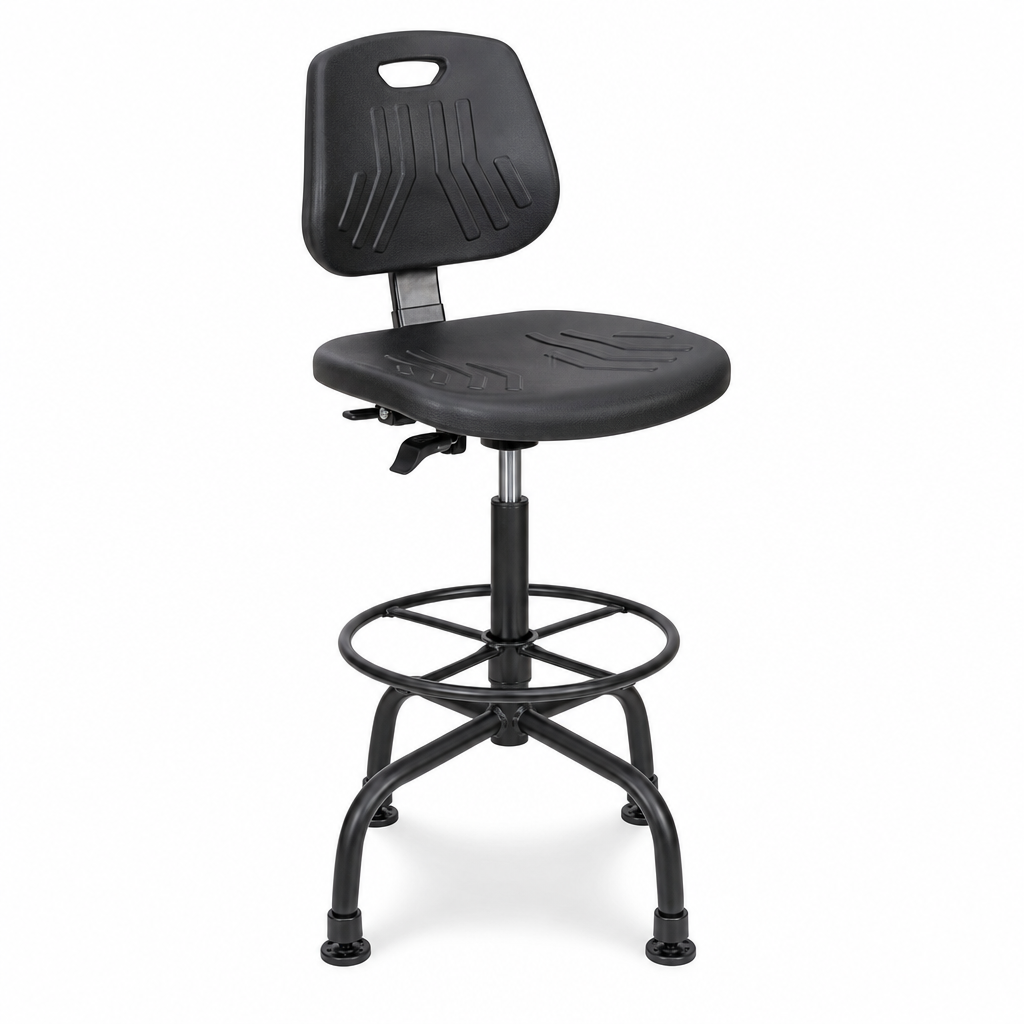 Heavy Duty Polyurethane High Workshop Chair with Feet