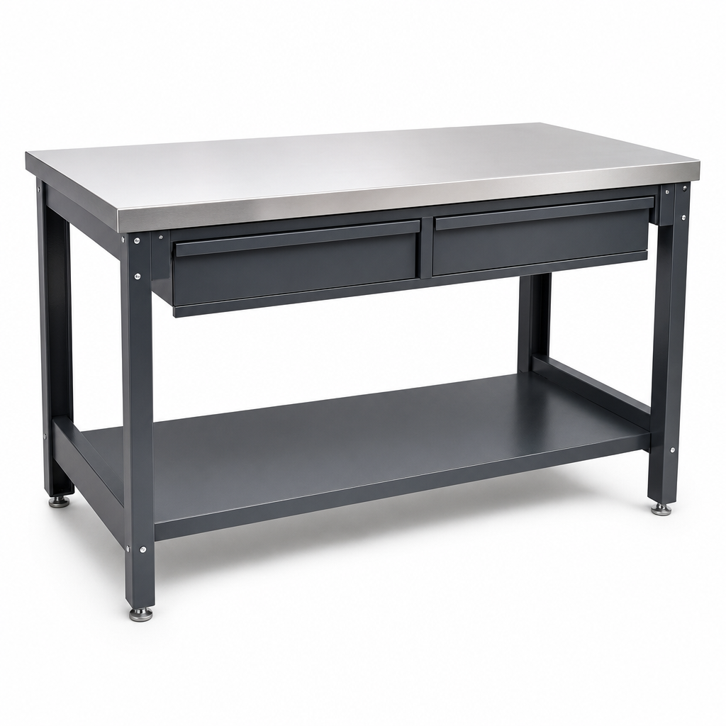 Heavy Duty Steel Topped Workbench 910x1500x600mm
